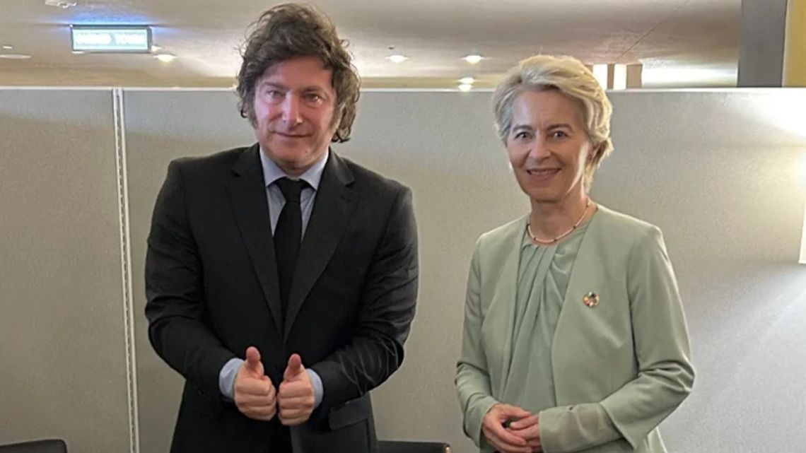 Javier Milei and Ursula von der Leyen.