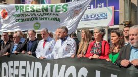 Marcha en el Hospital de Clínicas