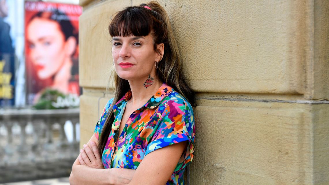 Theatre and film director Lola Arias poses to promote the film 'Reas' during the 72nd San Sebastian International Film Festival in the northern Spanish Basque city of San Sebastian on September 25, 2024. 