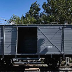 El Museo del Ferrocarril de Tesalónica muestra uno de los dos vagones utilizados para transportar a los judíos de Tesalónica al campo de exterminio nazi de Auschwitz-Birkenau. Foto de Sakis MITROLIDIS / AFP | Foto:AFP