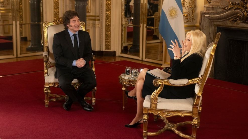 Javier Milei en la entrevista con Susana Giménez