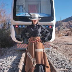 Con capacidad para 70 pasajeros, es único en Latinoamérica por su sustentabilidad. El poncho es de Warmi, hilandería jujeña  de comunidades y  emprendedores locales. 