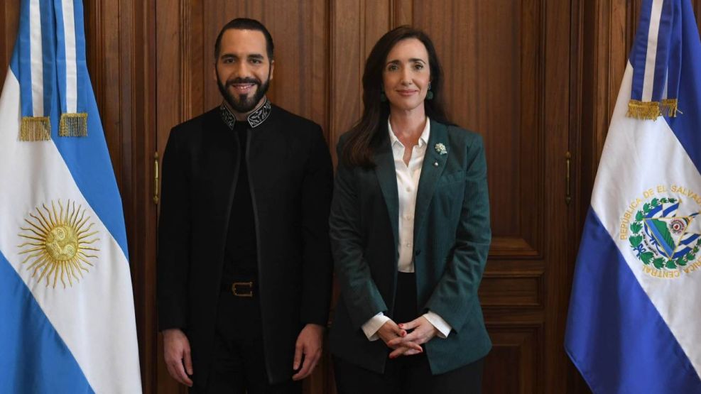 El presidente Bukele visitó el Congreso y tuvo una reunión a solas con Victoria Villarruel