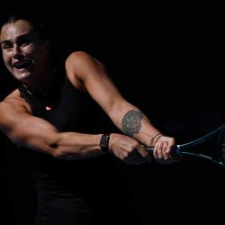Aryna Sabalenka devuelve el balón a la estadounidense Madison Keys durante el torneo de tenis China Open en Beijing. Foto de WANG Zhao / AFP | Foto:AFP