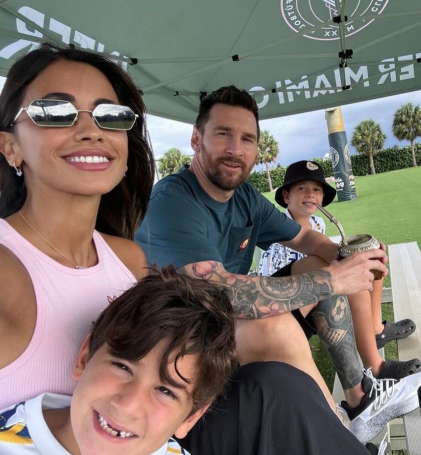 Messi disfrutó junto a su familia un partido de Thiago en las inferiores del Inter Miami.