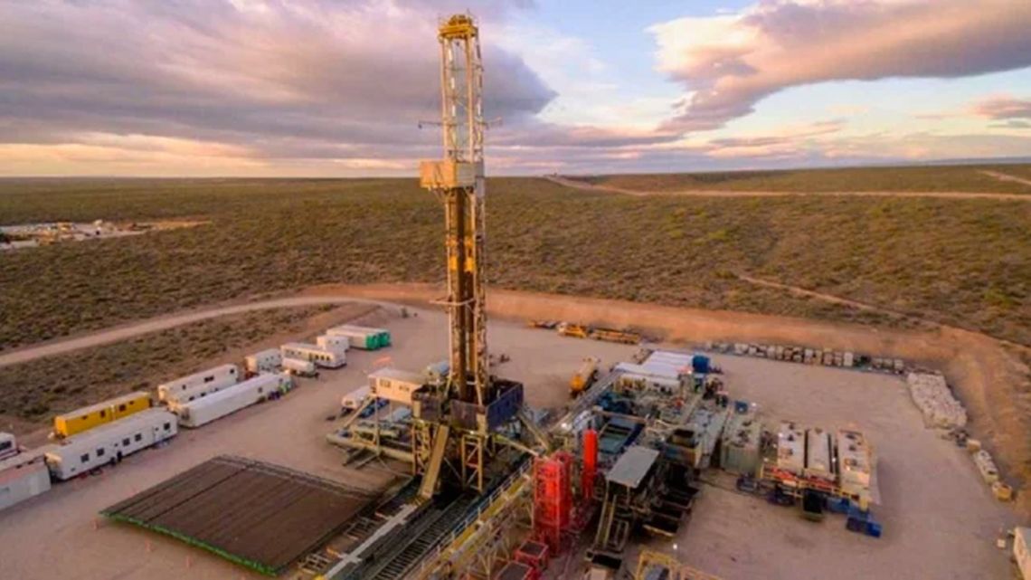 A drilling site at the Vaca Muerta formation in northern Patagonia.