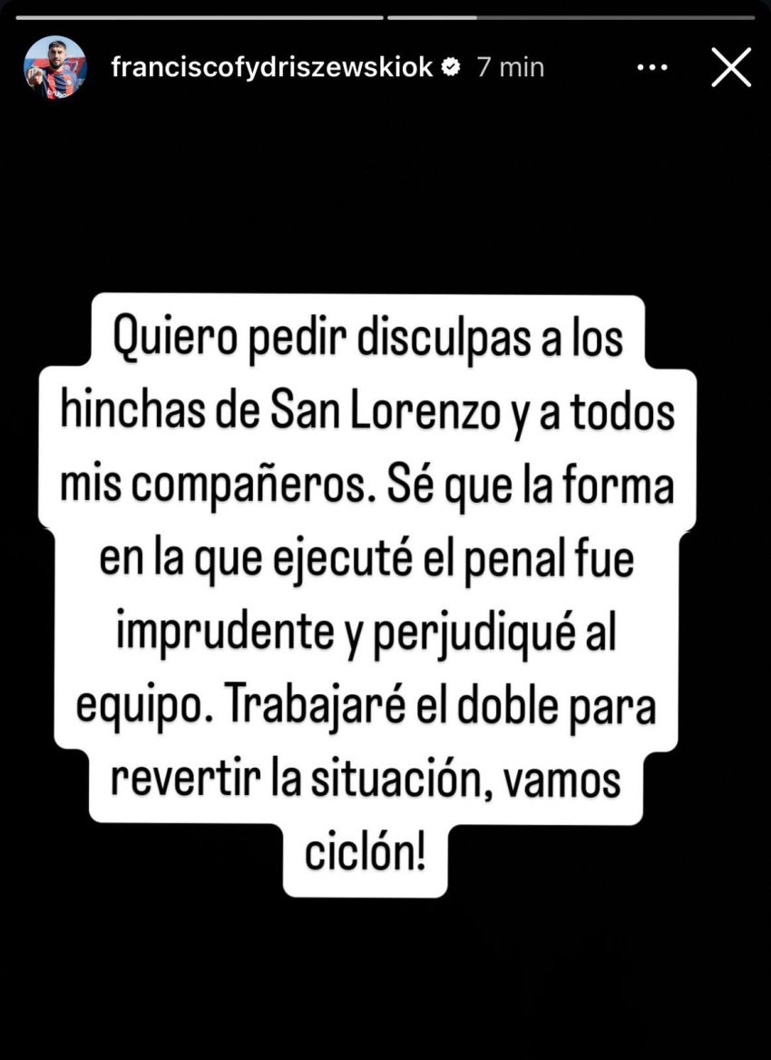 El delantero asumió el error que cometió en el empate con el Tomba.