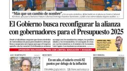 La tapa del Diario PERFIL del domingo 13 de octubre de 2024