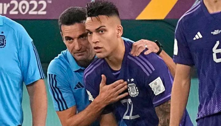 Scaloni y Lautaro 