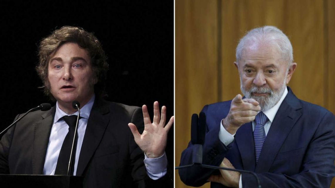 Javier Milei and Luiz Inácio Lula da Silva.