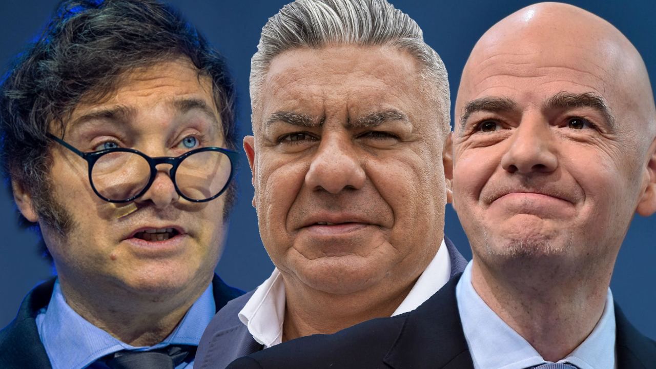 Milei, Tapia e Infantino | Foto:CEDOC