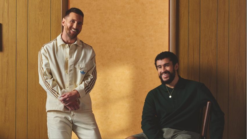 Modelo de 10: Messi posó junto a Bad Bunny en el nuevo lanzamiento de Adidas.