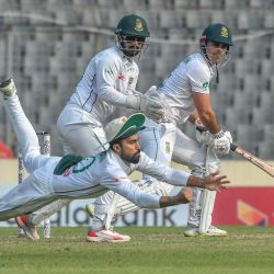 Primer partido de prueba de cricket entre Bangladesh y Sudáfrica en el Estadio Nacional de Cricket Sher-e-Bangla en Dhaka. Foto de TANVIN TAMIM / AFP | Foto:AFP