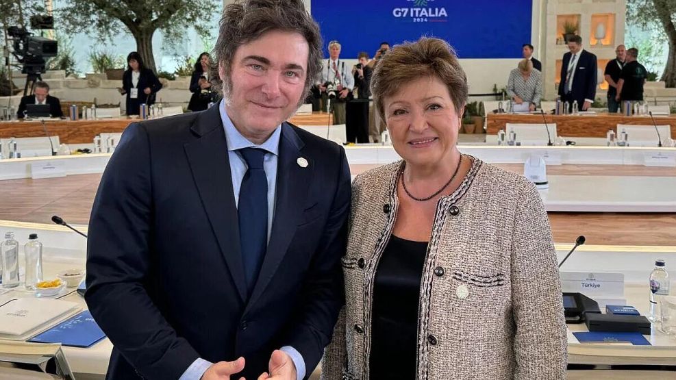 Javier Milei y Kristalina Georgieva