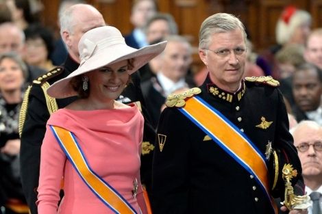 Felipe de Bélgica y su esposa