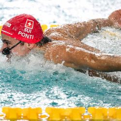 El suizo Noe Ponti compite en la final masculina. Copa Mundial de Natación Acuática 2024 en Incheon. Foto de ANTHONY WALLACE / AFP | Foto:AFP