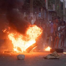 Manifestantes del barrio de Maxaquene se manifiestan en Maputo. Foto ALFREDO ZUNIGA / AFP | Foto:AFP