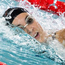 Mary-Sophie Harvey de Canadá durante la Copa Mundial de Natación Acuática en el Centro Acuático Tae-hwan del Parque Munhak en Incheon. Foto de ANTHONY WALLACE / AFP | Foto:AFP