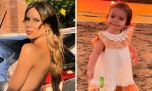 Vestido rosa pastel con falda de tul, el mini look romántico de Sarah Burlando para pasear con su mamá 