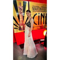 Sylvie Burstin Emm&Val vistió de Alta Costura la alfombra roja de la primera edición de los Martín Fierro de Cine