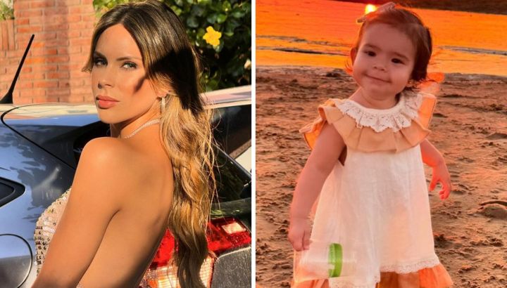 Vestido rosa pastel con falda de tul, el mini look romántico de Sarah Burlando para pasear con su mamá 