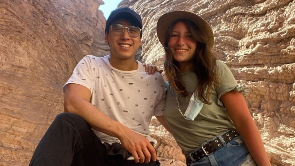 Martín Ku junto a su novia Marisol Unzaga en la Quebrada de Salta