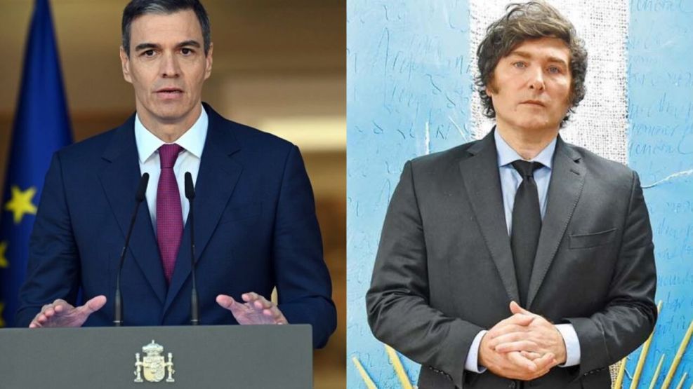 Pedro Sánchez y Javier Milei