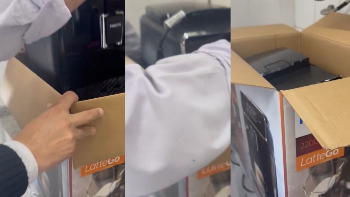 M coffee machine: Government plays video of repackaging to return it and remembers Cristina Kirchner