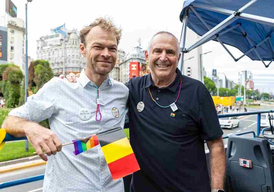 Francis Sobry, encargado de negocios de Bélgica, y Marc Stanley, embajador de EE.UU.