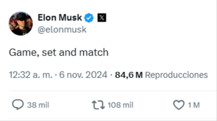 El particular mensaje de Musk para celebrar el triunfo de Trump.