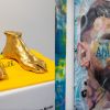 Los Pies de Pelé y un cuadro de Messi, algunas de las muestras en la galería de Arte en Wynwood.