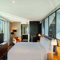 Suites compartimentadas, con diseño moderno y lindas vistas a la ciudad de San Pablo.