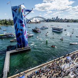 Red Bull Cliff Diving se hizo en Sidney, Australia, en una torre ubicada frente al edificio de la Opera.