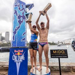 Red Bull Cliff Diving se hizo en Sidney, Australia, en una torre ubicada frente al edificio de la Opera.