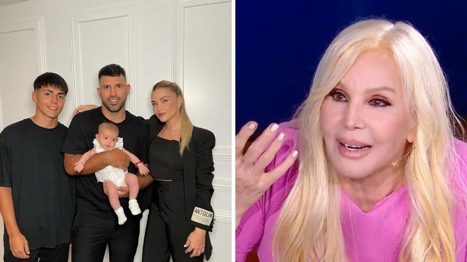 El Kun Aguero visitó el programa de Susana con su pareja y sus hijos.
