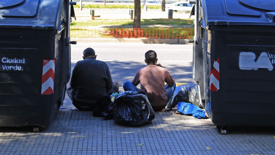 Poor Argentines on the streets of Buenos Aires.