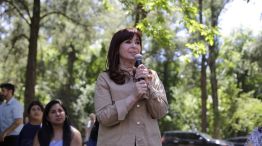 Cristina Kirchner en un acto con 400 mujeres al momento de la sentencia en su contra.