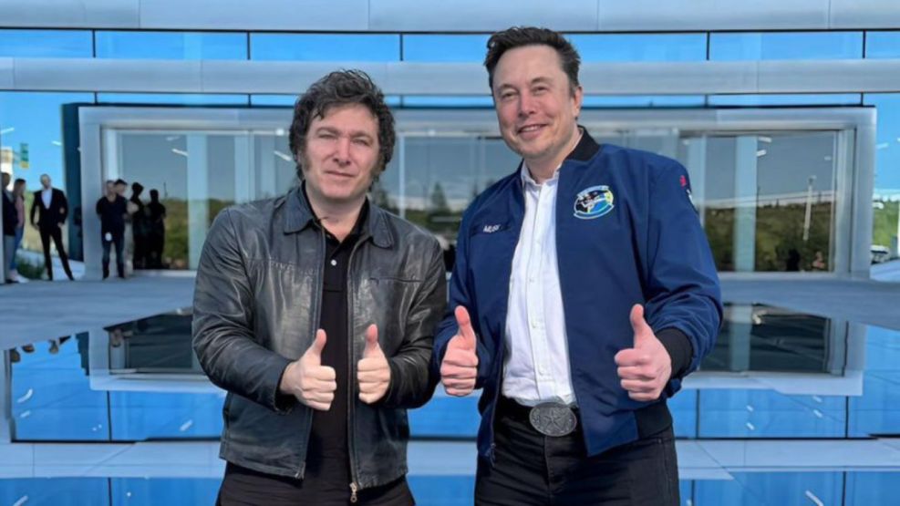 Javier Milei junto a Elon Musk