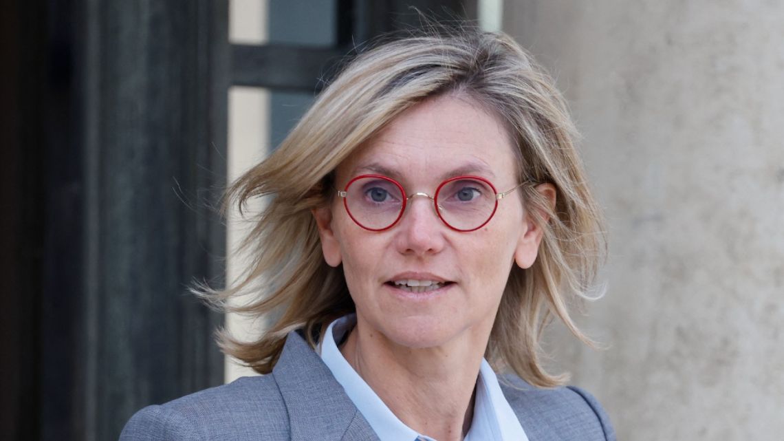 French Minister for Ecological Transition, Energy, Climate, and Risk Prevention Agnes Pannier-Runacher leaves after the weekly cabinet meeting at the presidential Elysee Palace in Paris, on October 1, 2024.