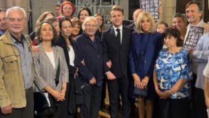 Emmanuel Macron visitó la Iglesia Santa Cruz junto a organismos de DDHH 20241118