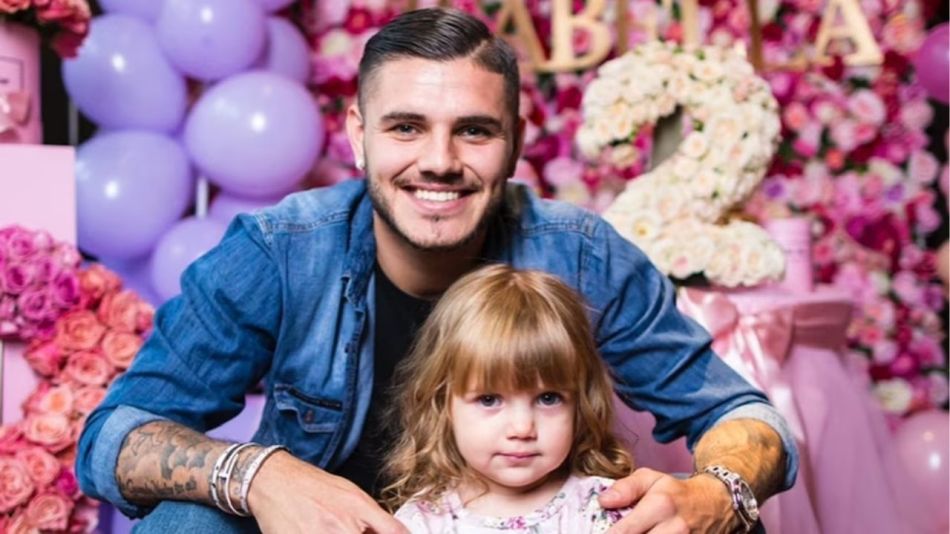 Mauro Icardi y su hija Isabella