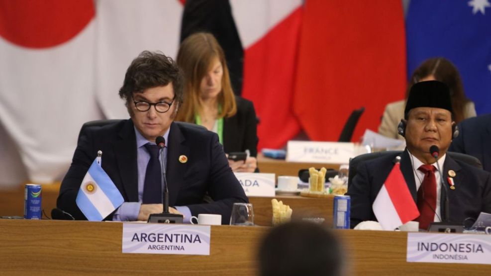 Javier Milei en la cumbre del G20 en Río de Janeiro