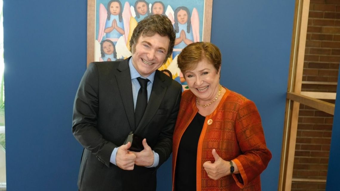 Georgieva se reunió con Milei en Washington y destacó el "tremendo progreso" de la economía