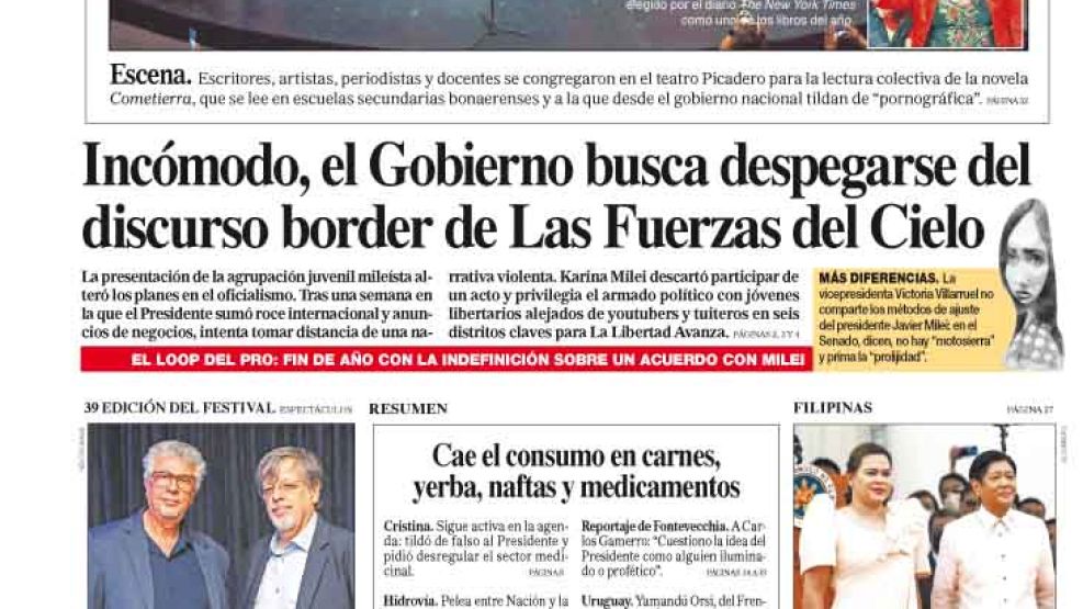 La tapa del Diario PERFIL del domingo 24 de noviembre de 2024