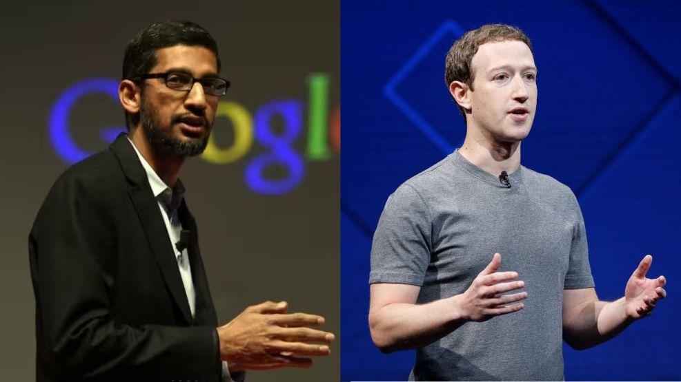 Sundar Pichai (Google) y Mark Zuckerberg (Meta)