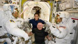 Los astronautas de la EEI. no quisieron perderse el Día de Acción de Gracias.