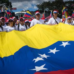 Imagen de personas participando durante una marcha, en Caracas, Venezuela. Cuando falta poco más de un mes para que el presidente venezolano, Nicolás Maduro, sea juramentado para ejercer el periodo 2025-2031, miles de venezolanos tomaron las calles de Caracas bajo la consigna "en defensa de la paz". | Foto:Xinhua/Str