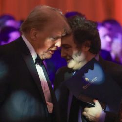 Javier Milei speaks to Donald Trump in Palm Beach, Florida on Nov. 14