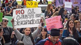 Protesta por el ajuste en los presupuestos para discapacidades