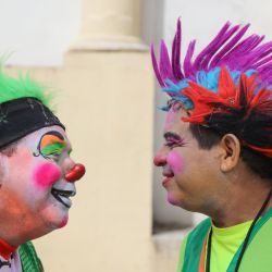 Payasos participan en la celebración del Día Nacional del Payaso Salvadoreño, en el departamento de San Salvador, El Salvador. | Foto:Xinhua/Alexander Peña
